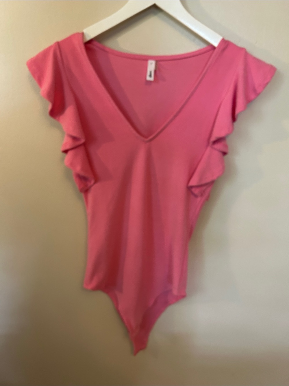 glam Pink V-Neck Stretch Top
